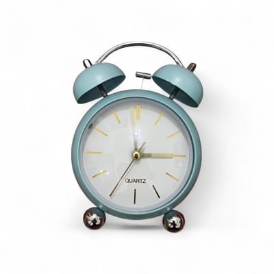 Vintage Twin Bell Quartz Alarm Clock – Stylish Table Clock_img_0