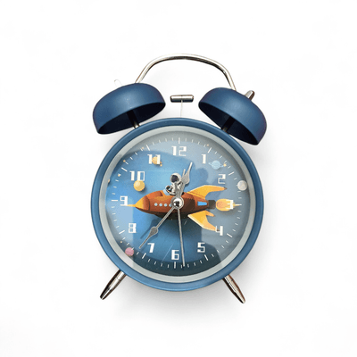 Astronaut Moon Design Twin Bell Alarm Clock – Silent Analog Desk Clock for Bedroom & Study_img_6