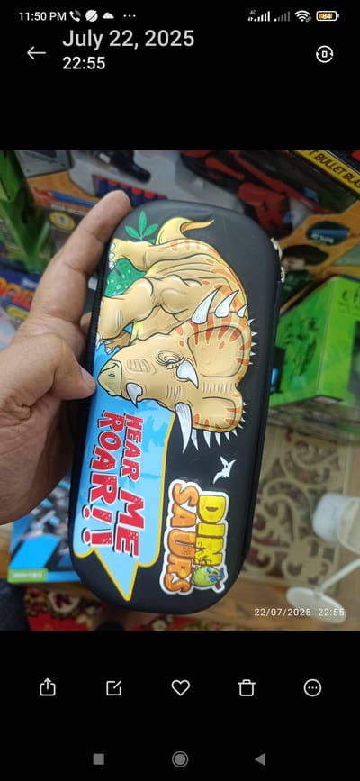 Kids Dinosaur Pencil Box – Multi Storage School Pen Case (Black)_img_1