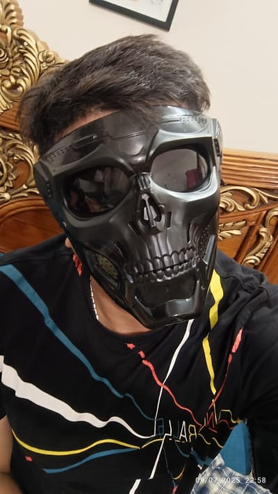 actical Skull Face Mask – Airsoft/Bike/Party Mask (Black)_img_0