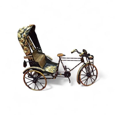 BIG SIZE Premium Handmade Golden Rickshaw Showpiece – Home & Office Decoration_img_0
